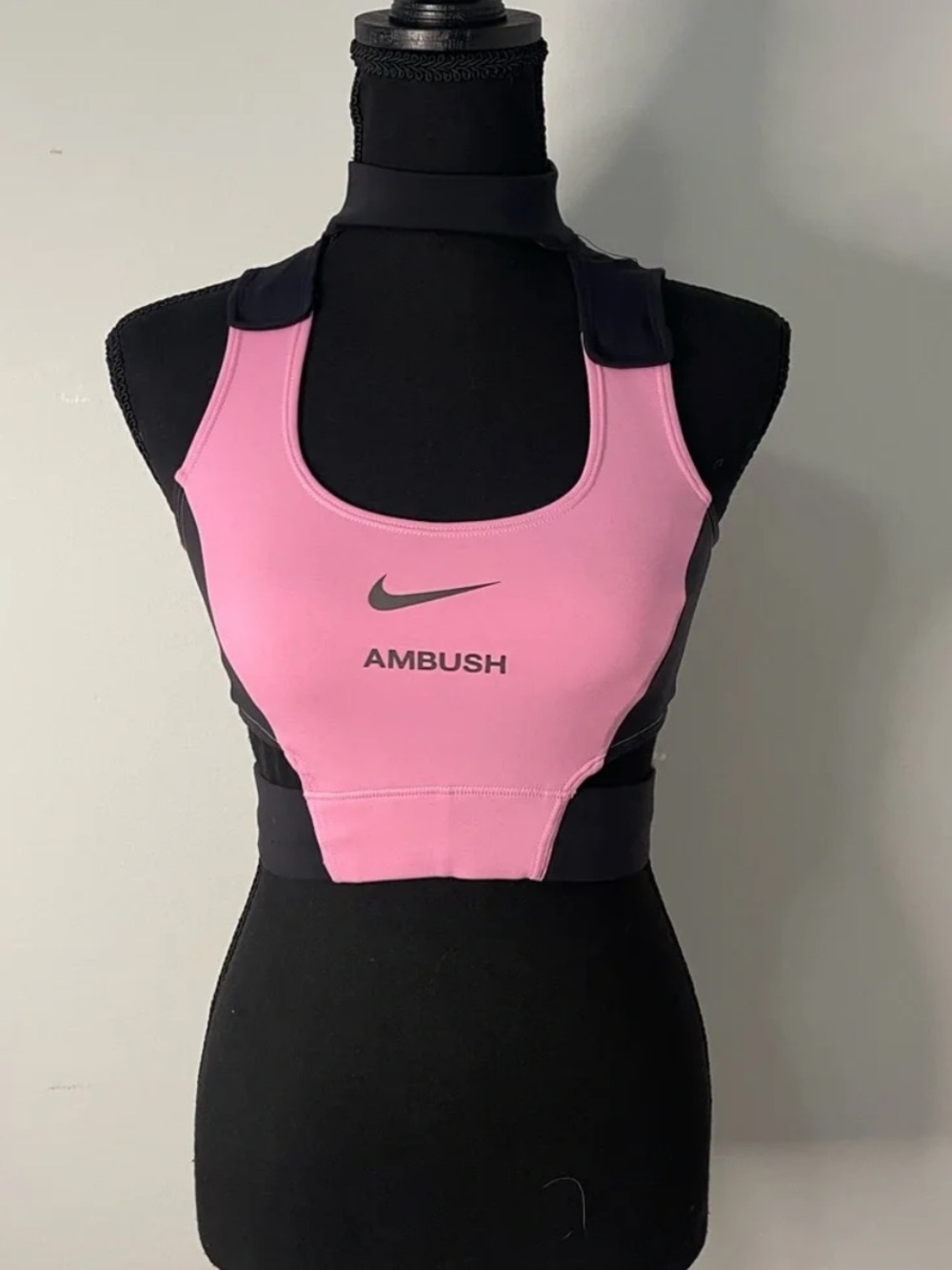 New Nike x AMBUSH Choker Crop Top Pink/Black Size XS